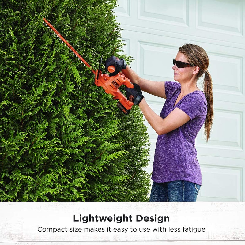 BLACK+DECKER 20V MAX Hedge Trimmer Kit, 18-Inch (LHT218D1AEV) , Orange - Image 4